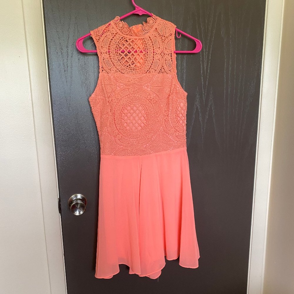 Juniors Coral Romper
